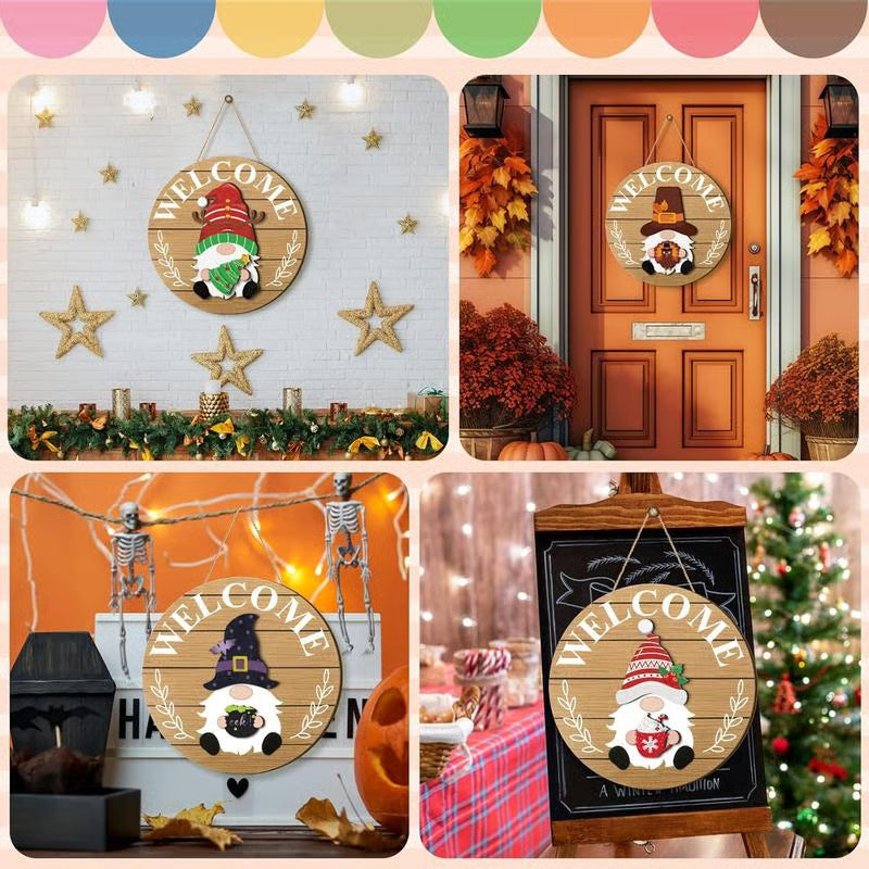 💫Interchangeable Wooden Gnome Decor🚪