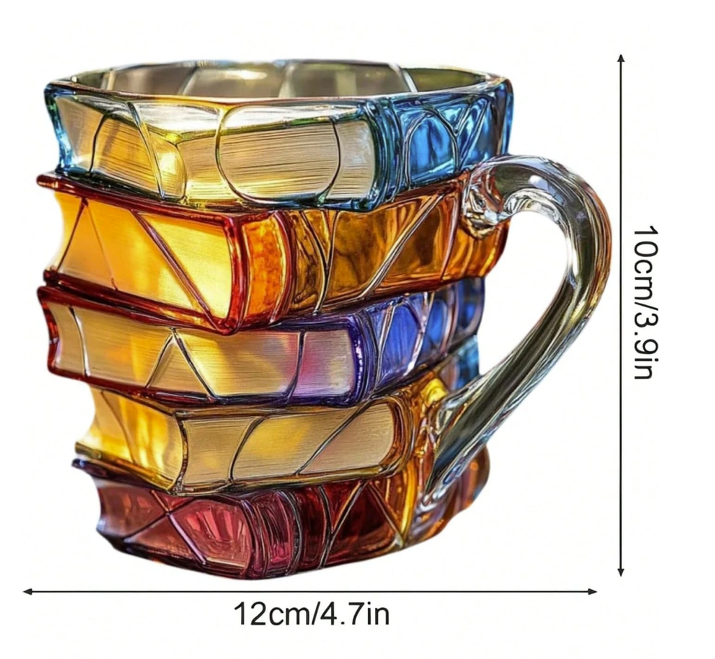 3D Painting Book Mug Unique Stacked Coffee Cup