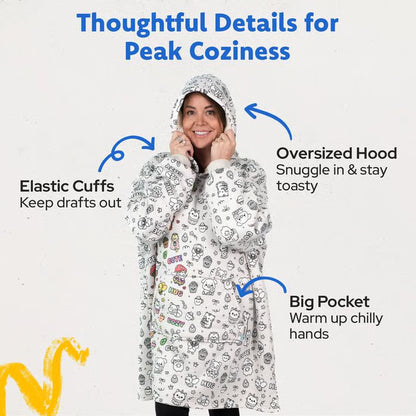 🎨✨Cozy Companions Color-Your-Own Blanket Hoodie🔥