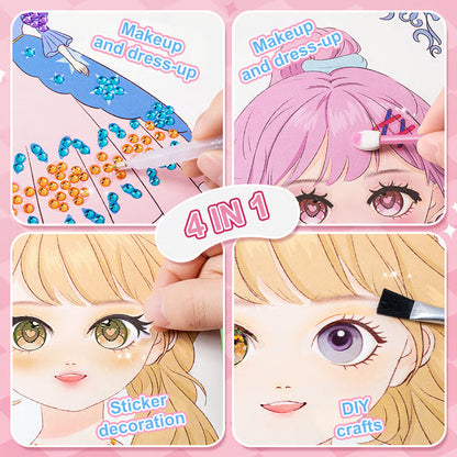 🎨Special Diamond Painting & Princess Book Makeup Craft Kits