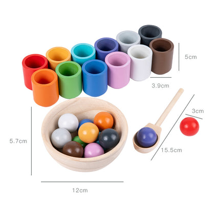 Rainbow Balls in Cups Toddler Montessori Toys