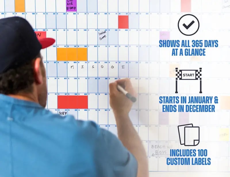 📅The Big Poster 2026 Wall Calendar - Flexible Dry-Erase Material ✍️Design Your Amazing Year!🏃