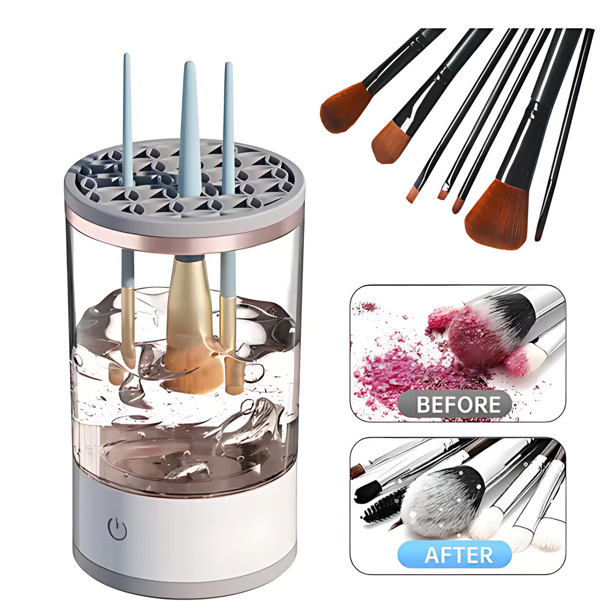 🌟3-in-1 Electric Makeup Brush Cleaner