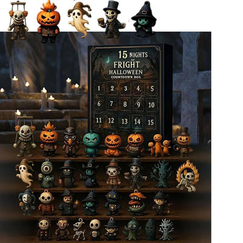 ✨2026 Halloween Countdown Advent Calendar Gift Box - 👻31 Nights of Fright Blindbags Surprise Set, Scary Doll Collectible Minifigures