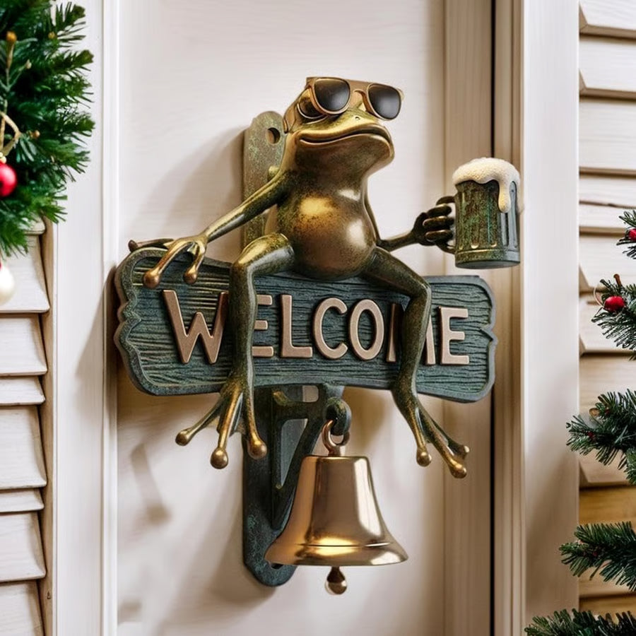 🏆Free Shipping⚡ 50K+ SOLD!🐸 Chill Frog WELCOME Doorbell