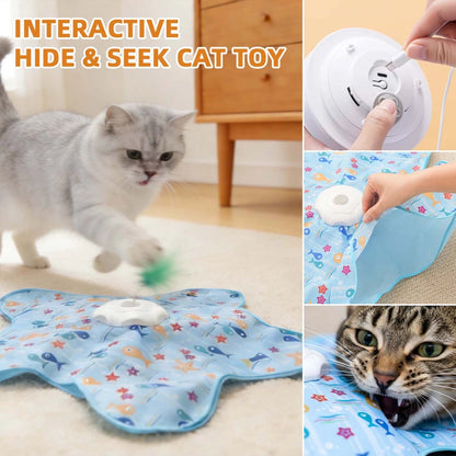 Interactive Hide & Seek Cat Toy With Moving Feather