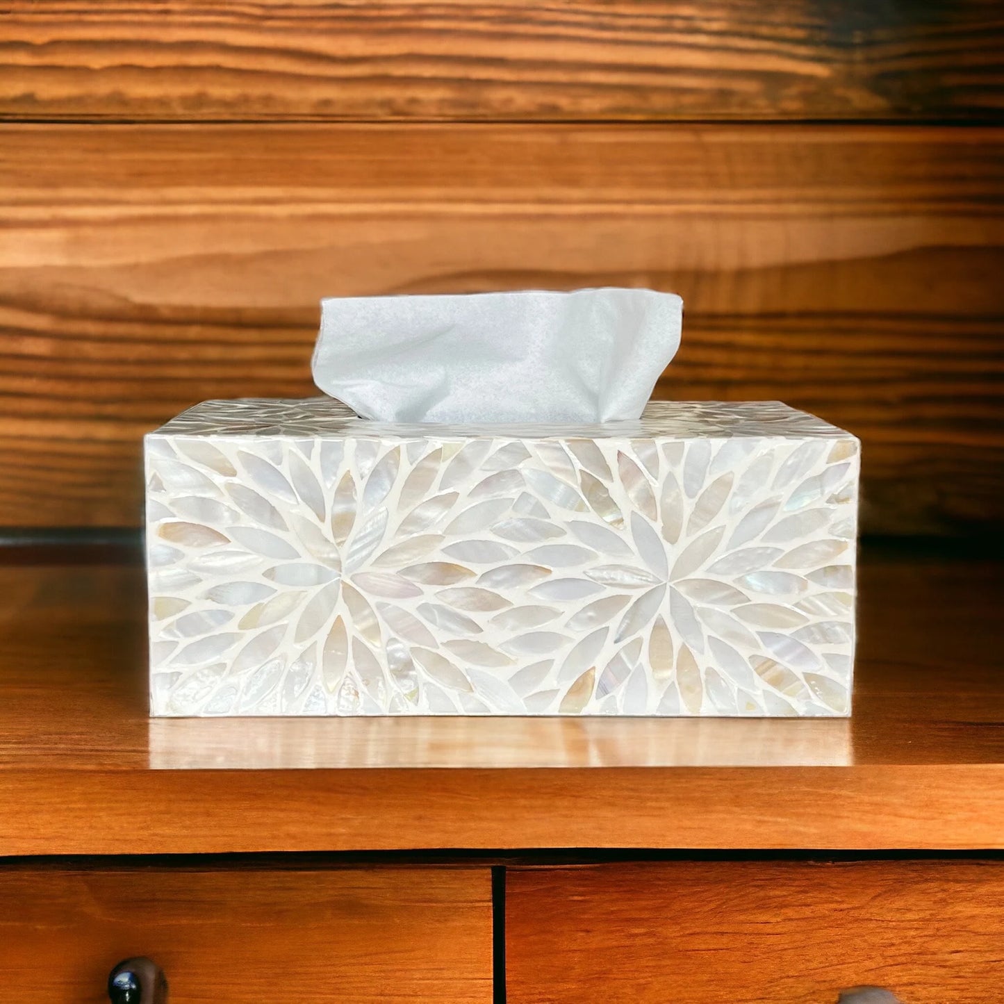 Mother of Pearl Inlay Tissue Box Cover