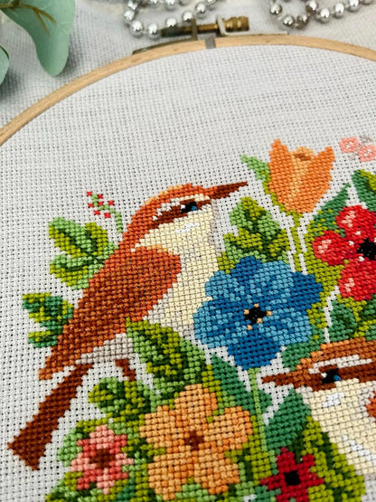 Birds and Blooms Cross Stitch Kit