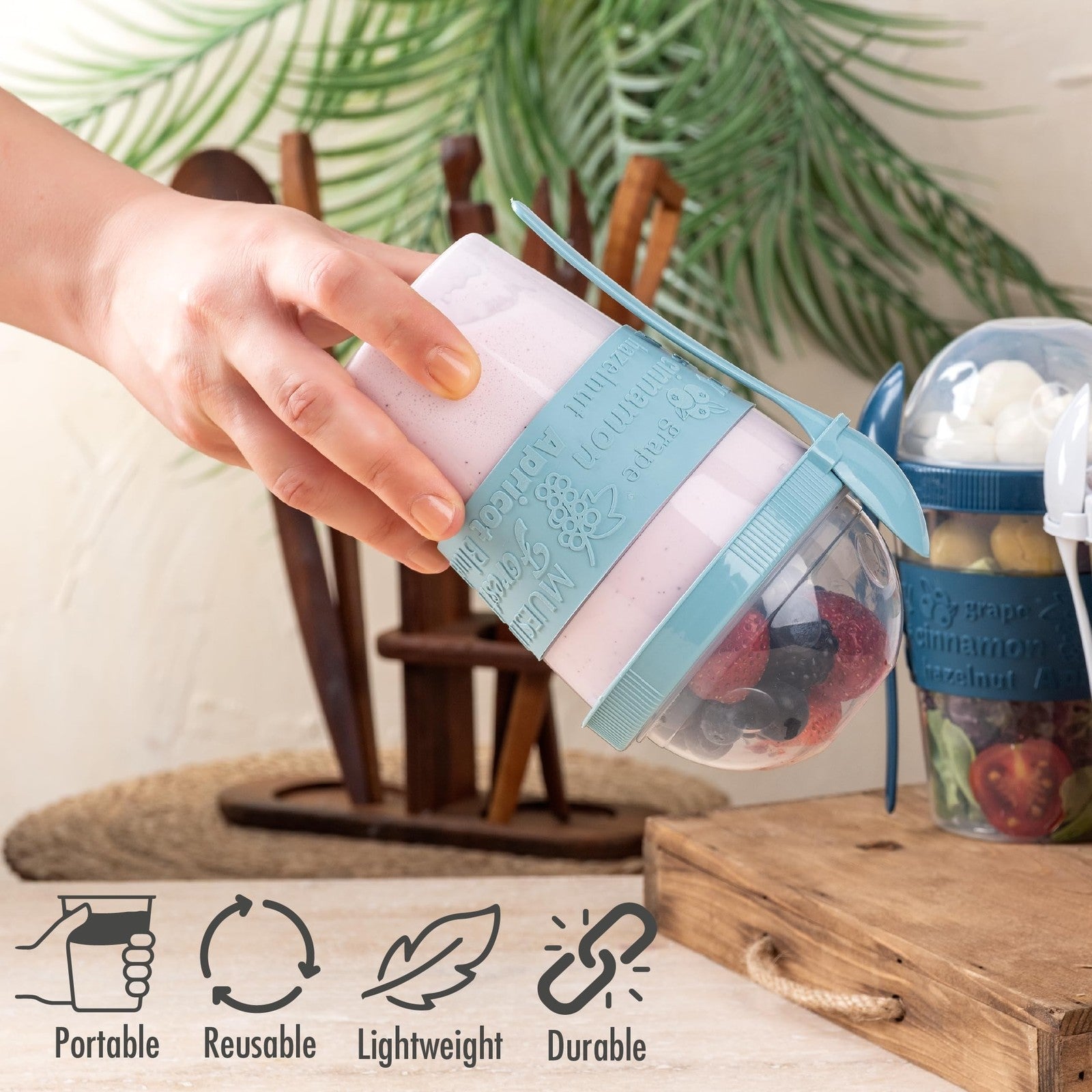 Yogurt Parfait Cups with Lids & Spoons