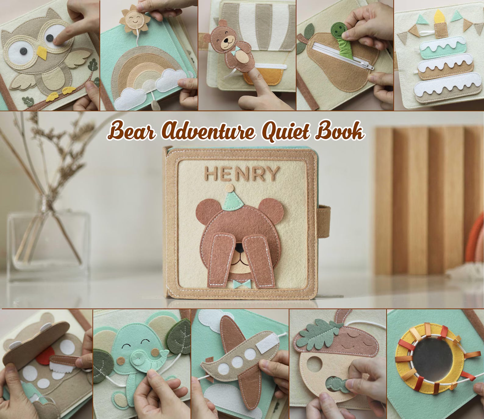 Handmade Felt Quiet Book  For Baby