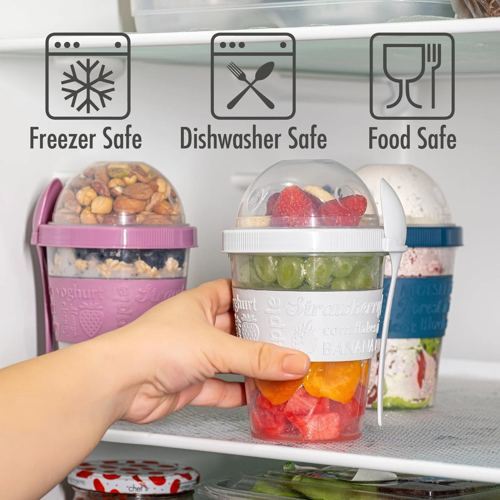 Yogurt Parfait Cups with Lids & Spoons