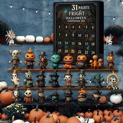 ✨2026 Halloween Countdown Advent Calendar Gift Box - 👻31 Nights of Fright Blindbags Surprise Set, Scary Doll Collectible Minifigures
