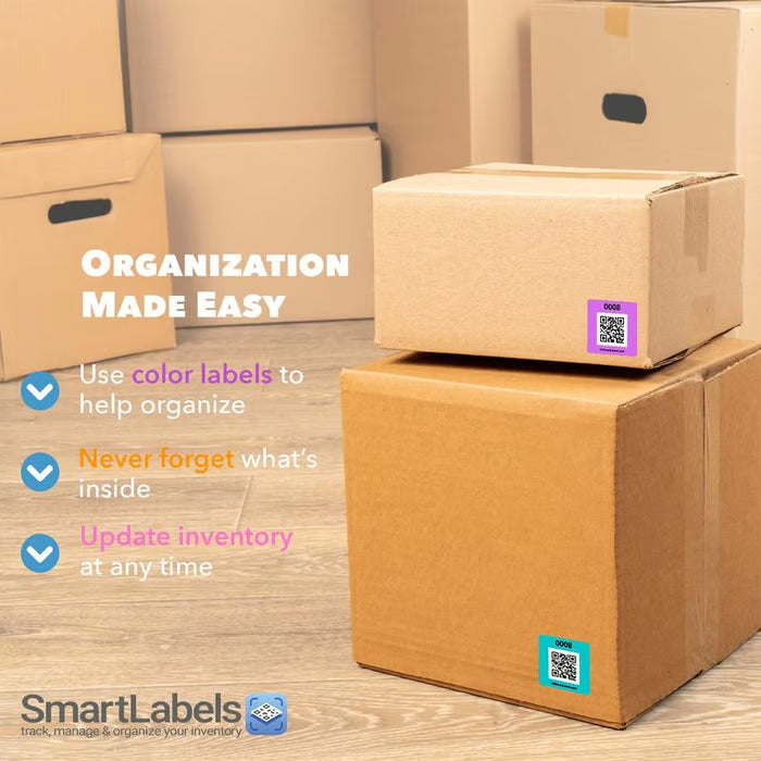 Original Color-Coded Scannable QR Labels (48 Pack)