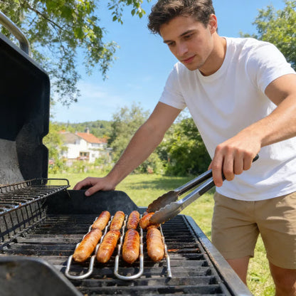 🌭 [Grill Master Essential] BBQ Sausage Roller Rack 🔥✨