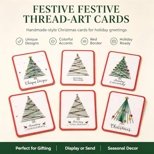 DIY Christmas Embroidery Cards – Create 6 Handmade Holiday Greetings 🎄🧵