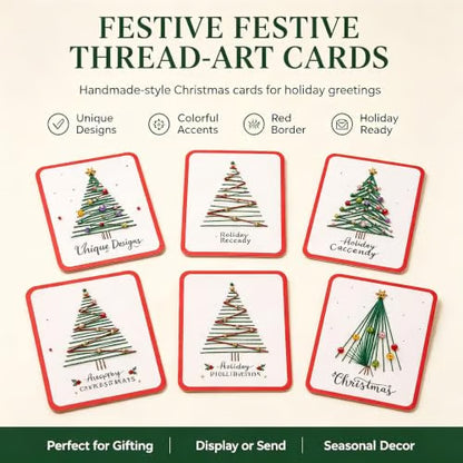 DIY Christmas Embroidery Cards – Create 6 Handmade Holiday Greetings 🎄🧵