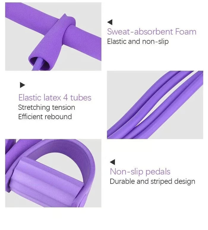 💥21 Fitness Resistance Bands-4 Tube Pedal Ankle Puller