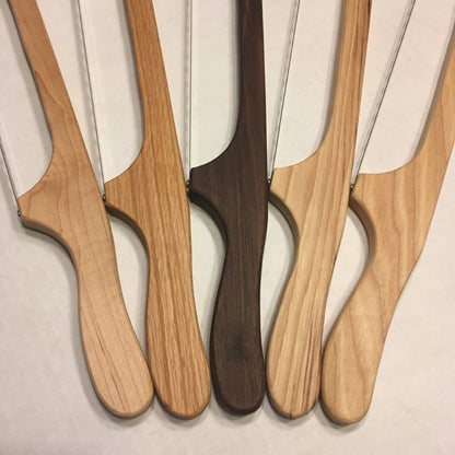 Wood Bow Bread Knife with Serrated Stainless Steel