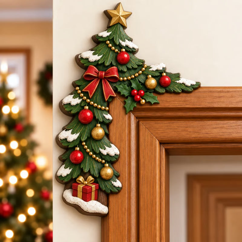 🎅 3D Sculpted Christmas Door Frame Corner Decor