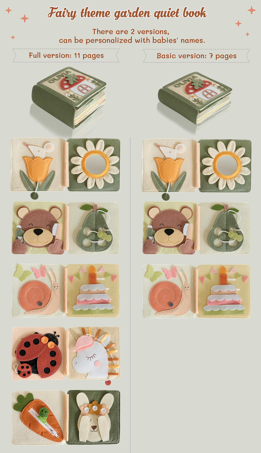 Handmade Felt Quiet Book  For Baby