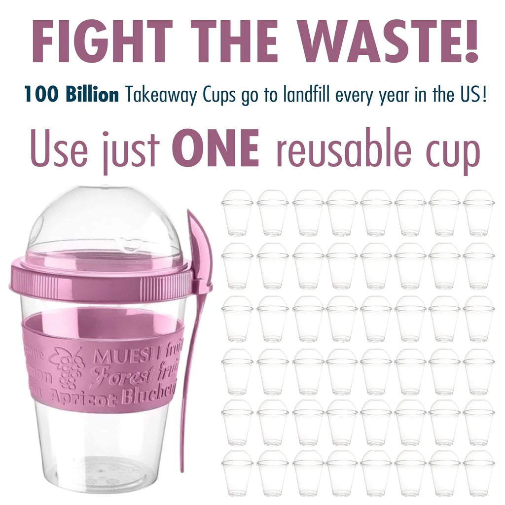 Yogurt Parfait Cups with Lids & Spoons