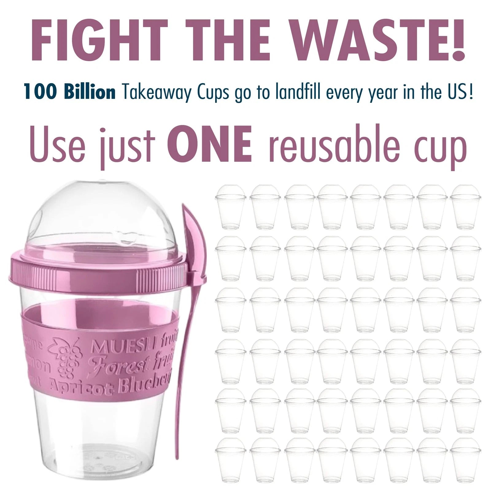 Yogurt Parfait Cups with Lids & Spoons