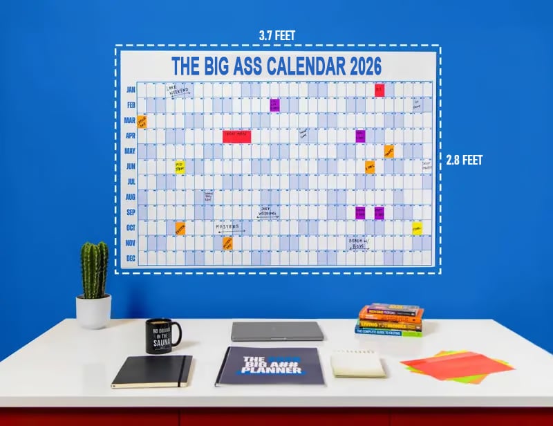 📅The Big Poster 2026 Wall Calendar - Flexible Dry-Erase Material ✍️Design Your Amazing Year!🏃