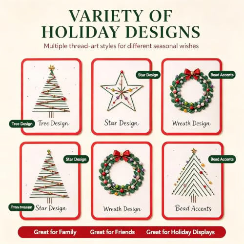 DIY Christmas Embroidery Cards – Create 6 Handmade Holiday Greetings 🎄🧵