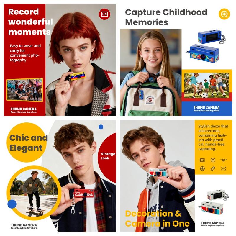 Creative Mini Portable Thumb Pocket Keychain Digital Camera with Flash