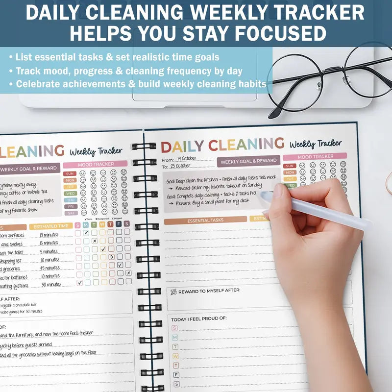 📅2026 version ADHD Cleaning Planner for Adults and Teens,Stress-Free Housework!
