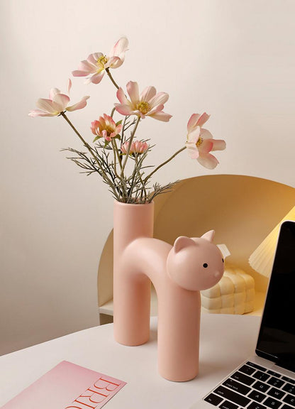 Tube Cat Flower Vase