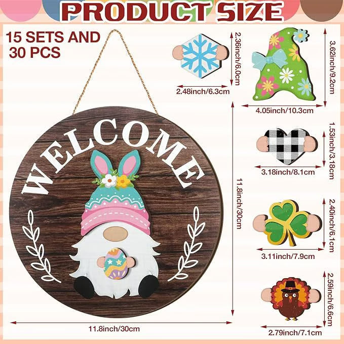 💫Interchangeable Wooden Gnome Decor🚪