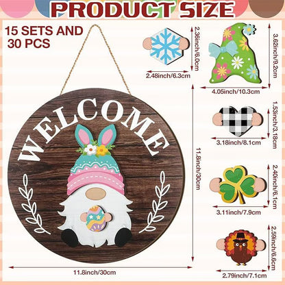 💫Interchangeable Wooden Gnome Decor🚪
