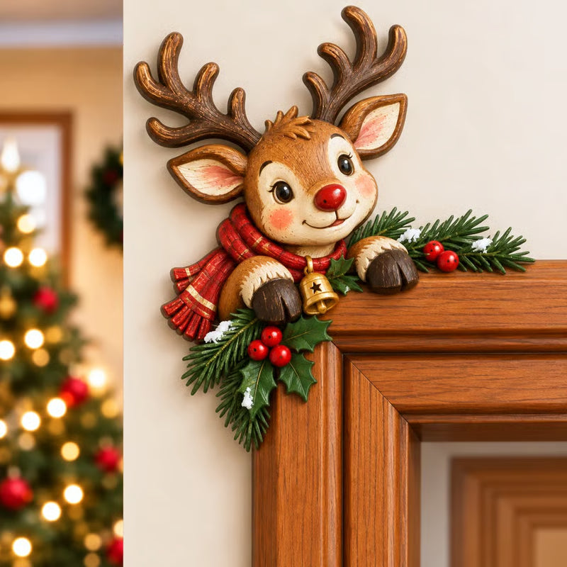 🎅 3D Sculpted Christmas Door Frame Corner Decor