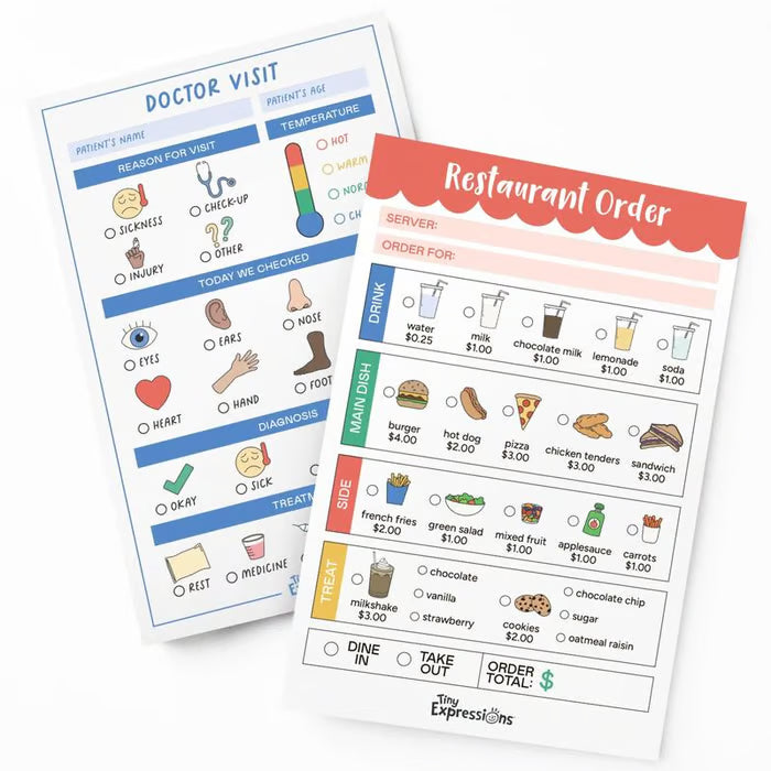 🥳 Pretend Play Notepads | 2-Pack | 50 Pages Each ✨