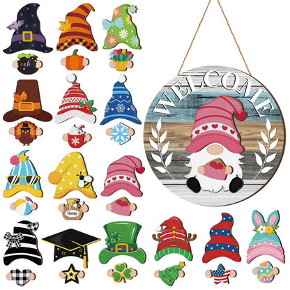 💫Interchangeable Wooden Gnome Decor🚪