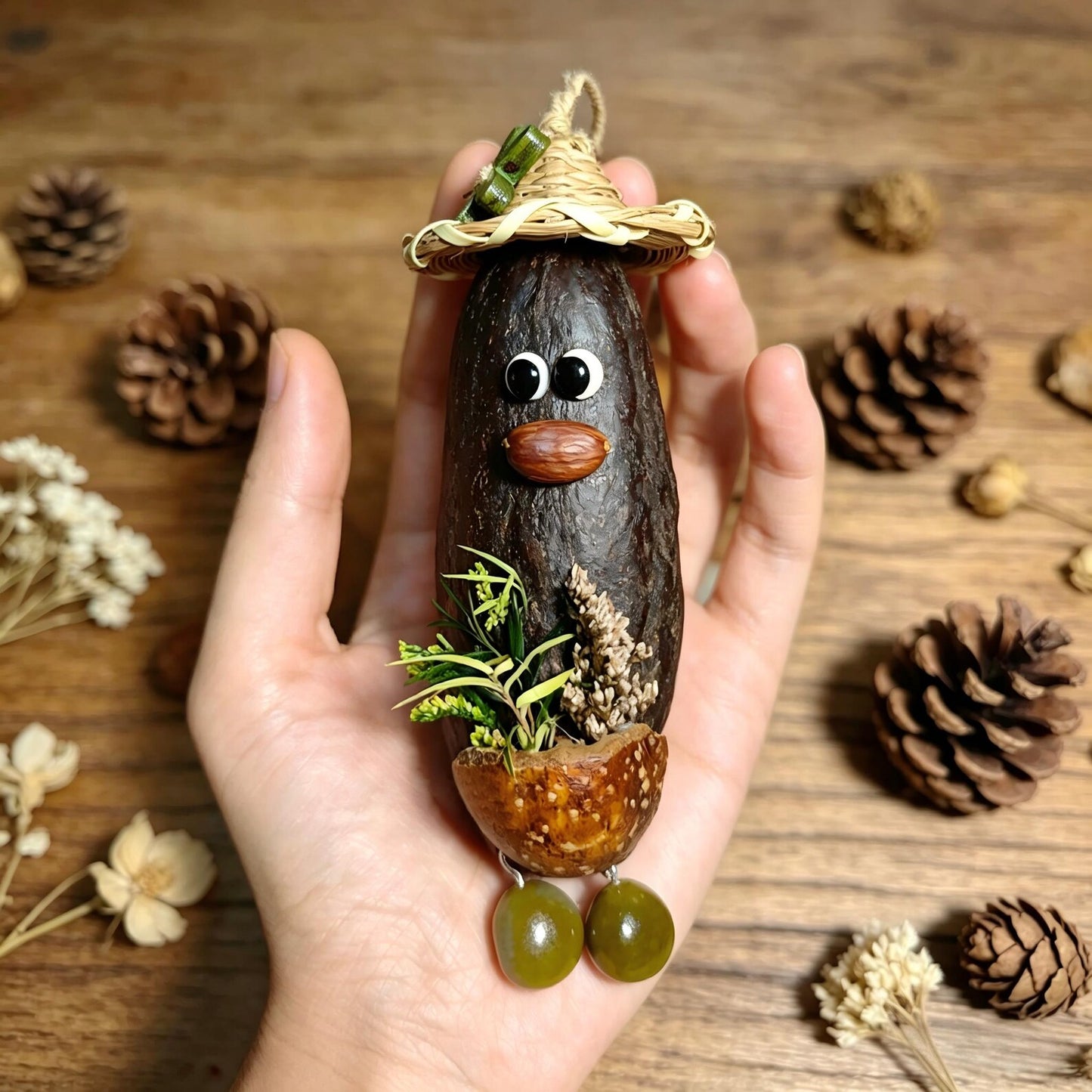 Creative Plant Nut Shell Pendant DIY Kit Handmade Craft Gift