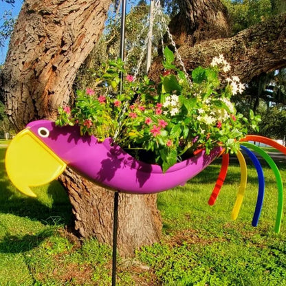 🔥Bright Colorful Bird Hanging Planter Yard Decor