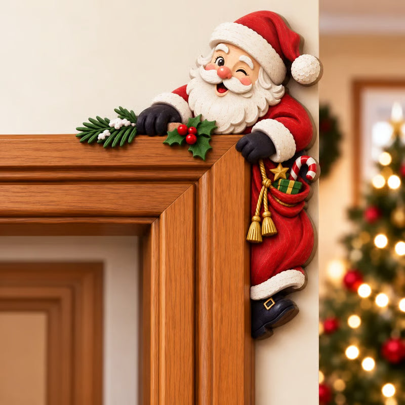 🎅 3D Sculpted Christmas Door Frame Corner Decor