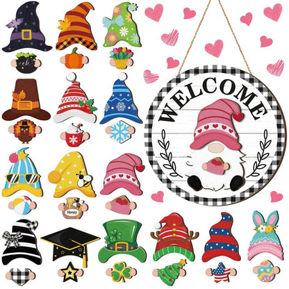 💫Interchangeable Wooden Gnome Decor🚪