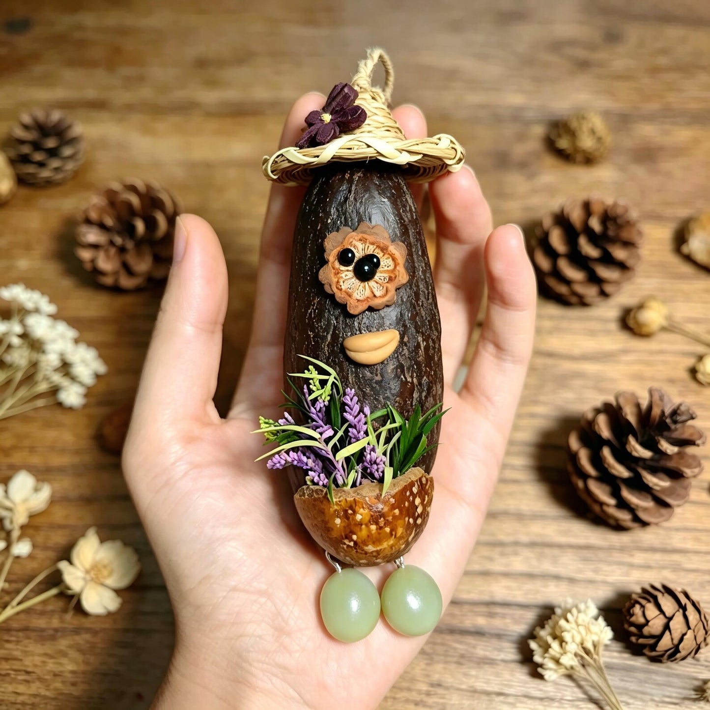 Creative Plant Nut Shell Pendant DIY Kit Handmade Craft Gift