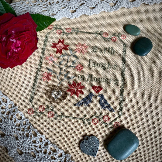 "Earth laughs in flowers" Sampler Cross Stitch DIY Kit🧵