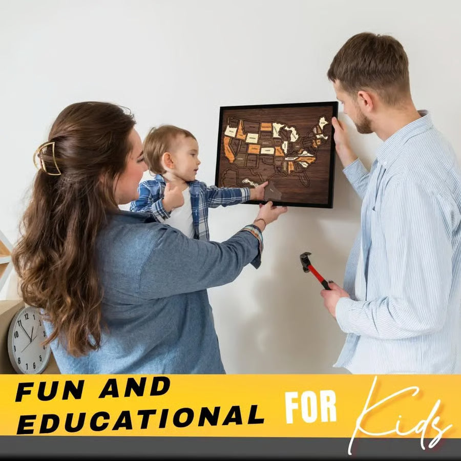 🇺🇸 Wooden USA Travel Map Puzzle🧩A Stylish Way to Track Your Journey & Memories