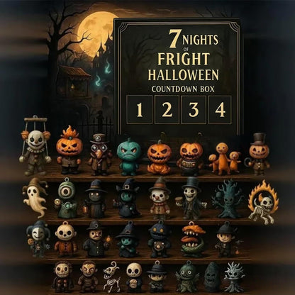 ✨2026 Halloween Countdown Advent Calendar Gift Box - 👻31 Nights of Fright Blindbags Surprise Set, Scary Doll Collectible Minifigures