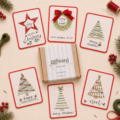 DIY Christmas Embroidery Cards – Create 6 Handmade Holiday Greetings 🎄🧵