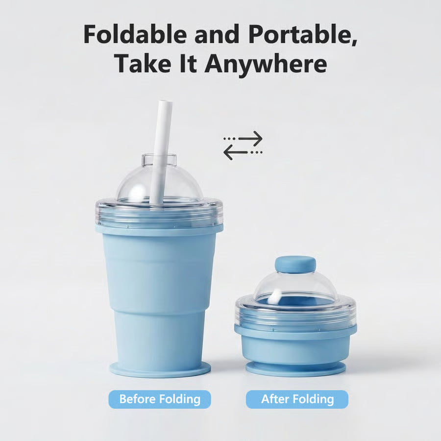 🧊Collapsible Ice Maker Cup with Lid & Straw