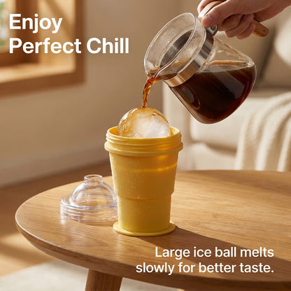 🧊Collapsible Ice Maker Cup with Lid & Straw