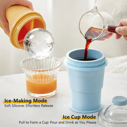 🧊Collapsible Ice Maker Cup with Lid & Straw