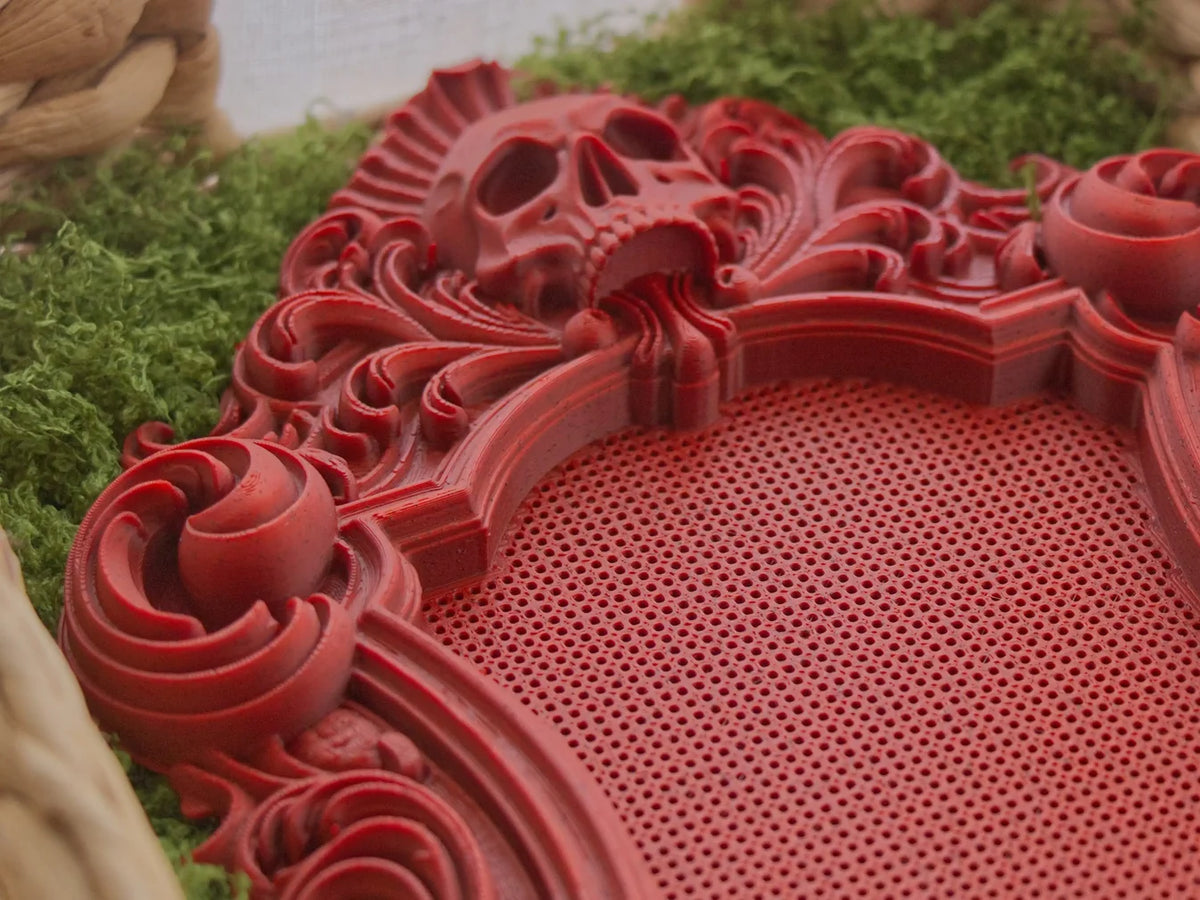 3D-Printed Gothic Skull Cross Stitch Frame