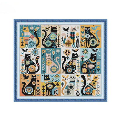 12 Cats Collage Cross Stitch Kit